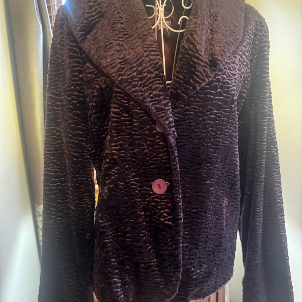 Kiko Textured  imitation Persian lamb Jacket